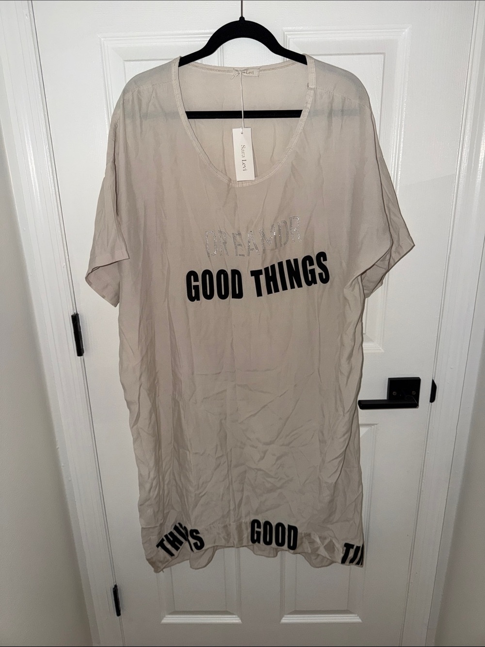 Beige V-Neck Tunic. Coverup.